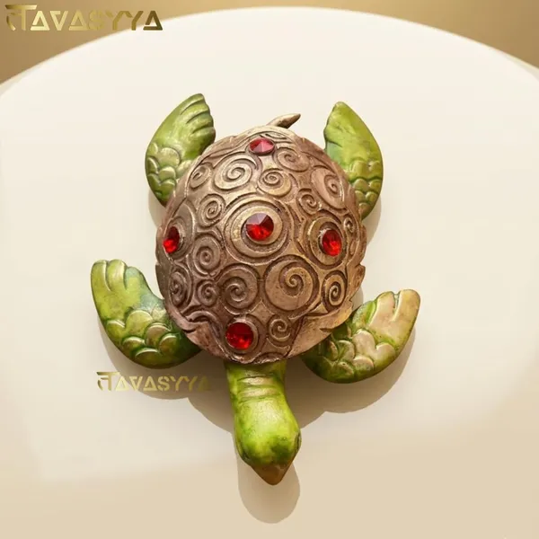 Tavasyya_Lucky_Money_Turtle_(Kachua)_Statue_�_Green_Feng_Shui_Tortoise_with_Stone_Work_Shell_for_Longevity,_Stability,_Wealth,_Health_&_Good_Luck_|_Vastu_Home_Decor_Showpiece_(6.69_Inch)
