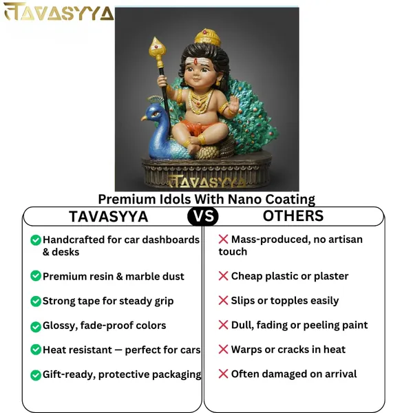 Tavasyya_Lord_Murugan_Idol_|_Bal_Kartikeya/Skanda/Subrahmanya_Swamy_Statue_with_Peacock_|_for_Mandir,_Car_Dashboard,_Home_Temple,_Office_Desk_&_Home_Decor_|_Spiritual_Gifting_&_Housewarming