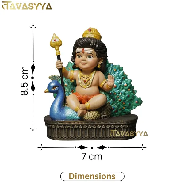 Tavasyya_Lord_Murugan_Idol_|_Bal_Kartikeya/Skanda/Subrahmanya_Swamy_Statue_with_Peacock_|_for_Mandir,_Car_Dashboard,_Home_Temple,_Office_Desk_&_Home_Decor_|_Spiritual_Gifting_&_Housewarming