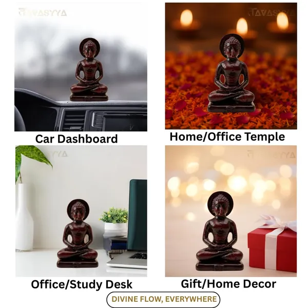 Tavasyya_Mahaveer_Swami_Idol_Statue_�_24th_Tirthankar_Mahavir_Swami_Murti_in_Dark_Cherry_Brown_&_Glossy_Marble_Finish_|_Meditating_Jain_Sculpture_for_Temple,_Office_Desk_&_Car_Dashboard_(3.34_Inches)