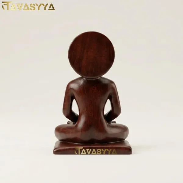 Tavasyya_Mahaveer_Swami_Idol_Statue_�_24th_Tirthankar_Mahavir_Swami_Murti_in_Dark_Cherry_Brown_&_Glossy_Marble_Finish_|_Meditating_Jain_Sculpture_for_Temple,_Office_Desk_&_Car_Dashboard_(3.34_Inches)