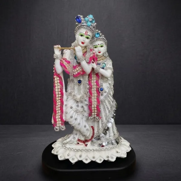 Tavasyya_Premium_Radha_Krishna_Idol_Statue_�_Marble_White_Finish_with_Ornament,_Stone_Work_&_Pearl_Detailing_|_Krishna_Playing_Flute_on_Lotus_with_Base_|_Home_Temple_Decor_&_Spiritual_Gift,_(11.22")