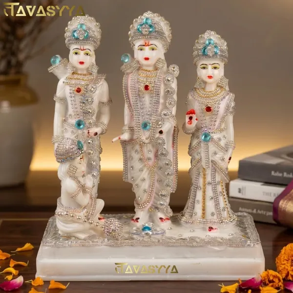 Tavasyya_Premium_Ram_Darbar_|_Marble_White_Ram_Darbar_with_Beautiful_Ornament_Detailing_|_Bhagwan_Shri_Ram,_MATA_Sita,_Lakshman_Ji,_and_Hanuman_Ji_Statue_for_Home_Temple,_Pooja_Room_(9.44_Inch)