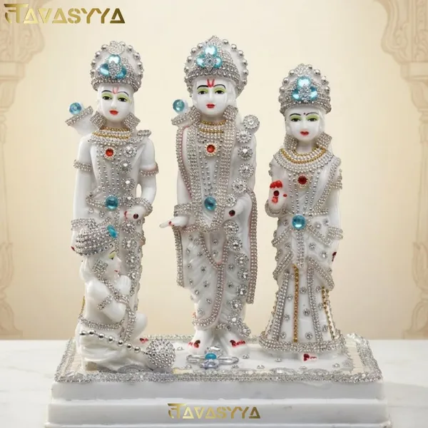 Tavasyya_Premium_Ram_Darbar_|_Marble_White_Ram_Darbar_with_Beautiful_Ornament_Detailing_|_Bhagwan_Shri_Ram,_MATA_Sita,_Lakshman_Ji,_and_Hanuman_Ji_Statue_for_Home_Temple,_Pooja_Room_(9.44_Inch)