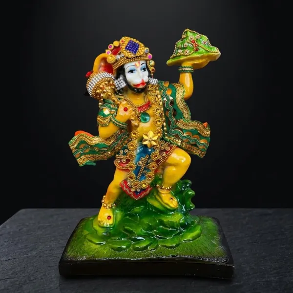 Tavasyya_Sanjeevani_Hanuman_Idol_�_Sankat_Mochan_Bajrangbali_Carrying_Sanjivani_Parvat_Murti_|_Marble_Finish_Hanuman_Statue_for_Strength,_Healing_and_Protection_Against_Diseases_&_Obstacles,_8.26_Inch