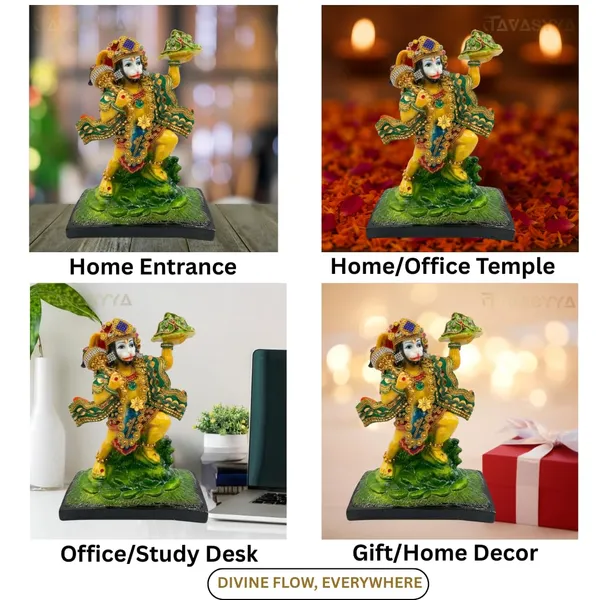 Tavasyya_Sanjeevani_Hanuman_Idol_�_Sankat_Mochan_Bajrangbali_Carrying_Sanjivani_Parvat_Murti_|_Marble_Finish_Hanuman_Statue_for_Strength,_Healing_and_Protection_Against_Diseases_&_Obstacles,_8.26_Inch