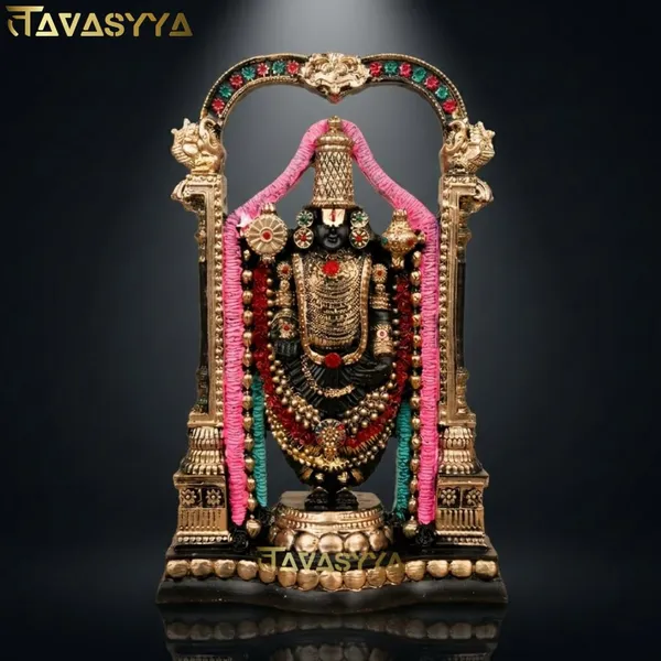 Tavasyya_Tirupati_Balaji_Idol,_Venkateswara_Sculpture,_Handcrafted_Decorative_Showpiece_for_Home_Decor,_Pooja_Room_&_Office_Desk,_Venkateshwara/Vishnu_Murti_(8.46_Inches)