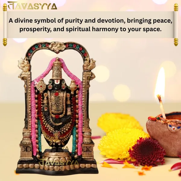 Tavasyya_Tirupati_Balaji_Idol,_Venkateswara_Sculpture,_Handcrafted_Decorative_Showpiece_for_Home_Decor,_Pooja_Room_&_Office_Desk,_Venkateshwara/Vishnu_Murti_(8.46_Inches)