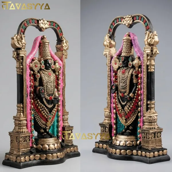 Tavasyya_Tirupati_Balaji_Idol,_Venkateswara_Sculpture,_Handcrafted_Decorative_Showpiece_for_Home_Decor,_Pooja_Room_&_Office_Desk,_Venkateshwara/Vishnu_Murti_(8.46_Inches)