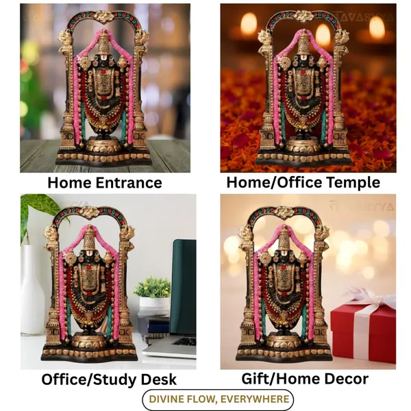 Tavasyya_Tirupati_Balaji_Idol,_Venkateswara_Sculpture,_Handcrafted_Decorative_Showpiece_for_Home_Decor,_Pooja_Room_&_Office_Desk,_Venkateshwara/Vishnu_Murti_(8.46_Inches)