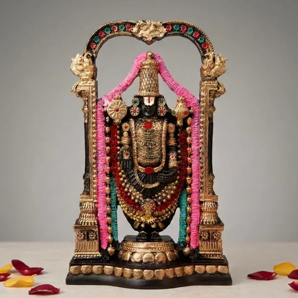 Tavasyya_Tirupati_Balaji_Idol,_Venkateswara_Sculpture,_Handcrafted_Decorative_Showpiece_for_Home_Decor,_Pooja_Room_&_Office_Desk,_Venkateshwara/Vishnu_Murti_(8.46_Inches)