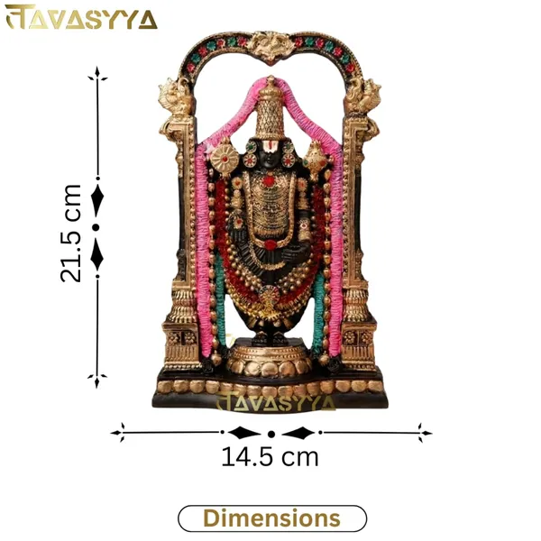 Tavasyya_Tirupati_Balaji_Idol,_Venkateswara_Sculpture,_Handcrafted_Decorative_Showpiece_for_Home_Decor,_Pooja_Room_&_Office_Desk,_Venkateshwara/Vishnu_Murti_(8.46_Inches)