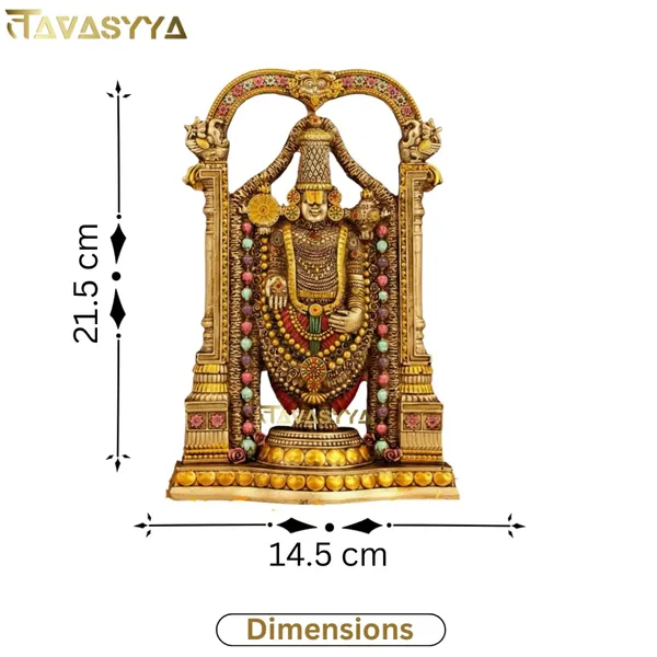 Tavasyya_Tirupati_Balaji_Idol_|_Venkateswara_Murti_with_Fine_Gold_Finish_|_Handcrafted_Decorative_Showpiece_for_Home_Decor,_Pooja_Room,_Office_Desk_&_Gifting_|_Venkateshwara/Vishnu_Sculpture,_8.5_Inch