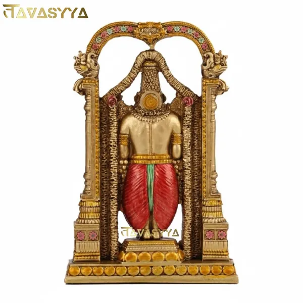 Tavasyya_Tirupati_Balaji_Idol_|_Venkateswara_Murti_with_Fine_Gold_Finish_|_Handcrafted_Decorative_Showpiece_for_Home_Decor,_Pooja_Room,_Office_Desk_&_Gifting_|_Venkateshwara/Vishnu_Sculpture,_8.5_Inch