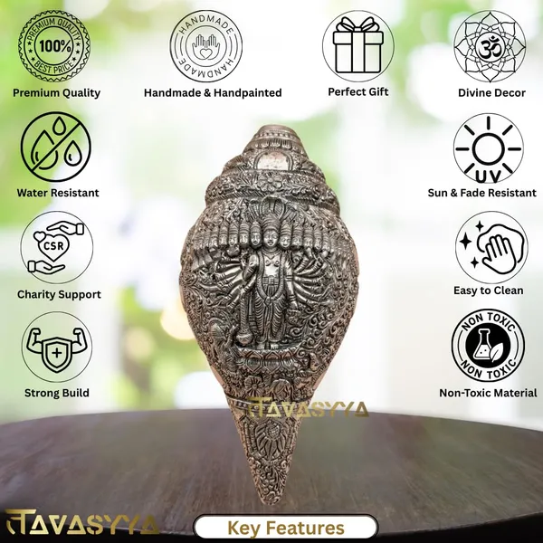 Tavasyya_Silver_Finish_Dashavtar_Vishnu_Shankh_|_Traditional_Narayan_Conch_for_Pooja,_Vastu,_Energy_Balance_&_Home_Temple_|_Spiritual_Showpiece_for_Home_Decor,_Office,_Mandir_&_Gifting_(10.2_Inch)