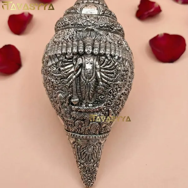Tavasyya_Silver_Finish_Dashavtar_Vishnu_Shankh_|_Traditional_Narayan_Conch_for_Pooja,_Vastu,_Energy_Balance_&_Home_Temple_|_Spiritual_Showpiece_for_Home_Decor,_Office,_Mandir_&_Gifting_(10.2_Inch)