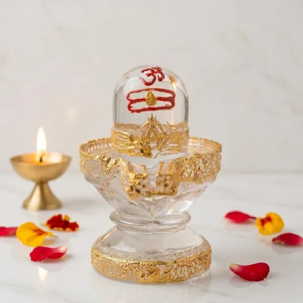Tavasyya_Premium_Transparent_Shivling_Idol_�_Glass_Finish_Shiv_Linga_Mahadev_Murti_for_Home_Temple,_Pooja_Room_&_Office_Decor_|_Crystal_Look_Lord_Shiva_Statue_with_Golden_Detailing_(4.72_Inches)