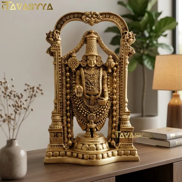 Tavasyya_Tirupati_Balaji_Idol,_Venkateswara_Murti,_Handcrafted_Decorative_Showpiece_for_Home_Decor,_Pooja_Room_&_Office_Desk,_Venkateshwara/Vishnu_Sculpture_(Antique_Gold)