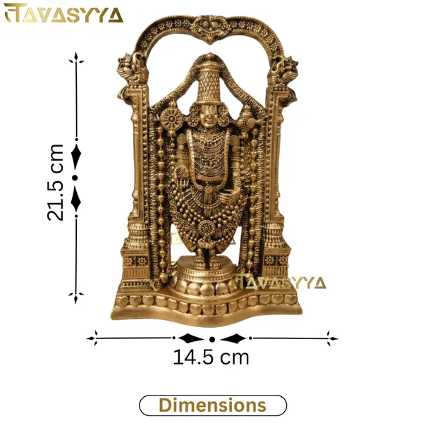 Tavasyya_Tirupati_Balaji_Idol,_Venkateswara_Murti,_Handcrafted_Decorative_Showpiece_for_Home_Decor,_Pooja_Room_&_Office_Desk,_Venkateshwara/Vishnu_Sculpture_(Antique_Gold)