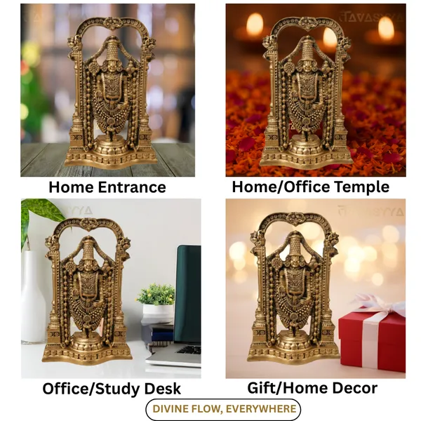 Tavasyya_Tirupati_Balaji_Idol,_Venkateswara_Murti,_Handcrafted_Decorative_Showpiece_for_Home_Decor,_Pooja_Room_&_Office_Desk,_Venkateshwara/Vishnu_Sculpture_(Antique_Gold)