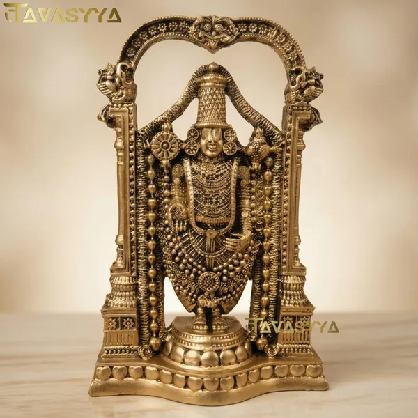 Tavasyya_Tirupati_Balaji_Idol,_Venkateswara_Murti,_Handcrafted_Decorative_Showpiece_for_Home_Decor,_Pooja_Room_&_Office_Desk,_Venkateshwara/Vishnu_Sculpture_(Antique_Gold)
