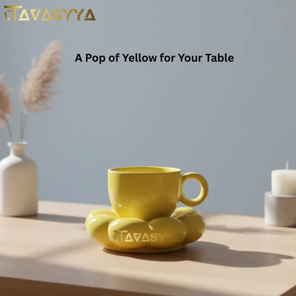 Lemon_Glaze_Yellow_Handmade_Sunflower_Ceramic_Cup_With_Saucer_Ideal_For_Coffee_Tea_And_Gifting