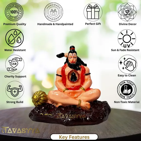 Terracotta_Orange_With_Golden_Brass_Tapasvi_Lord_Hanuman_Idol_Small_Resin_Statue_With_Gada_For_Car_Dashboard_Home_Temple