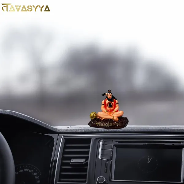 Terracotta_Orange_With_Golden_Brass_Tapasvi_Lord_Hanuman_Idol_Small_Resin_Statue_With_Gada_For_Car_Dashboard_Home_Temple