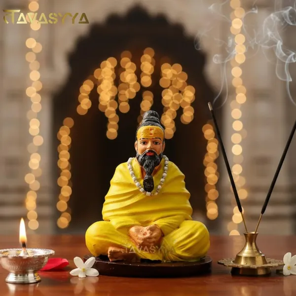 Saffron_Yellow_With_Earth_Brown_Param_Premananda_Ji_Maharaj_Idol_Guru_Murti_Premanand_Ji_Idol_For_Car_Dashboard_Office_Table_Study_Desk_&_Home_Pooja_Room_45_Inch
