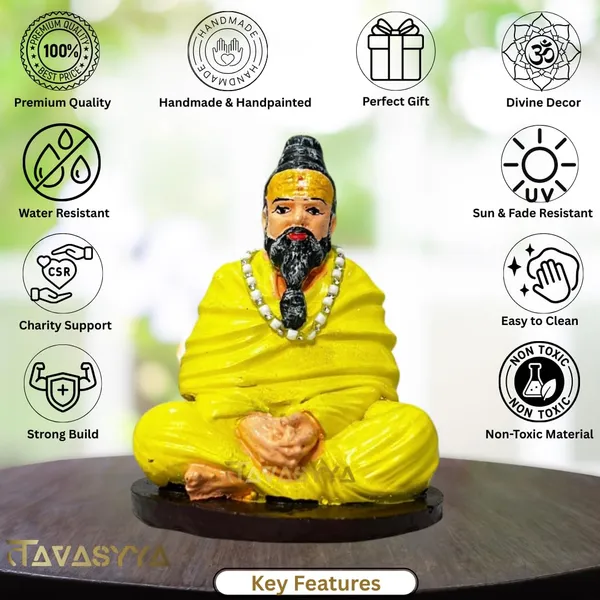 Saffron_Yellow_With_Earth_Brown_Param_Premananda_Ji_Maharaj_Idol_Guru_Murti_Premanand_Ji_Idol_For_Car_Dashboard_Office_Table_Study_Desk_&_Home_Pooja_Room_45_Inch