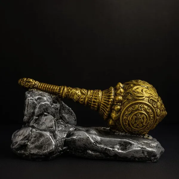 Antique_Gold_With_Stone_Grey_Base_Hanuman_Ji_Gada_Bajrang_Bali_Decorative_For_Car_Dashboard_Pooja_Room_Office_Desk_&_Spiritual_Gifting_35_X_16_Inch