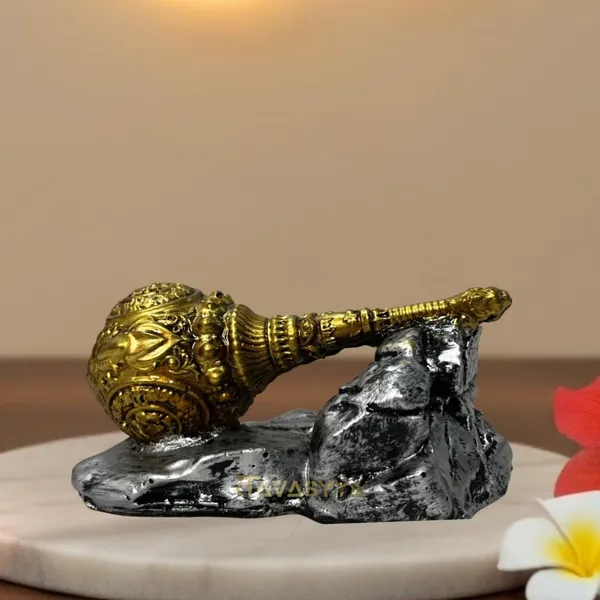 Antique_Gold_With_Stone_Grey_Base_Hanuman_Ji_Gada_Bajrang_Bali_Decorative_For_Car_Dashboard_Pooja_Room_Office_Desk_&_Spiritual_Gifting_35_X_16_Inch