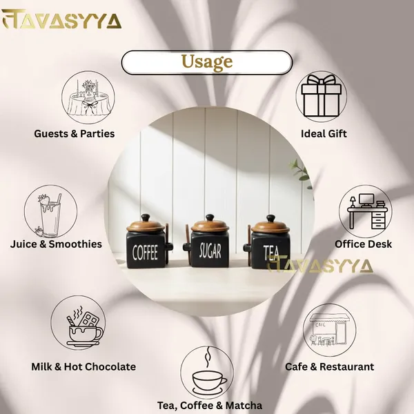 Set_Of_3_Black_Sugar_Tea_Coffee_Container_Airtight_Kitchen_Storage_Jars_With_Wooden_Lids_&_Spoons_500Ml_Each_For_Countertop_Pantry_&_Home_Decor
