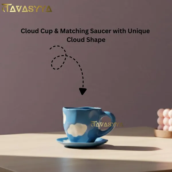 Blue_Cloud_Ceramic_Cup_&_Saucer_Set_200Ml_Unique_Tea/Coffee_Mug