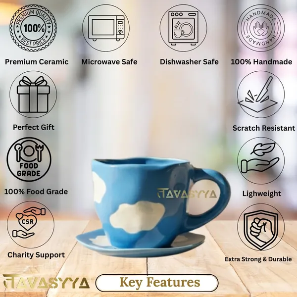 Blue_Cloud_Ceramic_Cup_&_Saucer_Set_200Ml_Unique_Tea/Coffee_Mug
