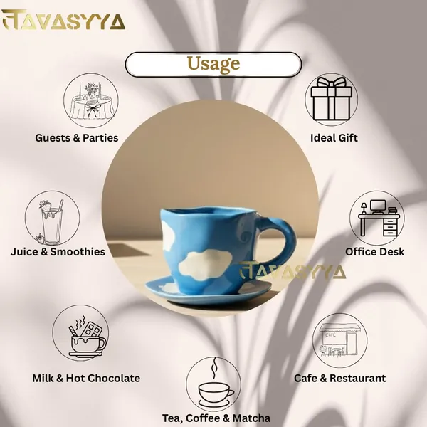Blue_Cloud_Ceramic_Cup_&_Saucer_Set_200Ml_Unique_Tea/Coffee_Mug