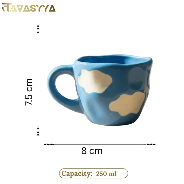 Blue_Cloud_Ceramic_Cup_&_Saucer_Set_200Ml_Unique_Tea/Coffee_Mug
