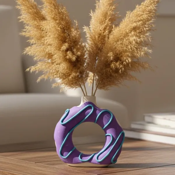 Purple_Pastel_Aesthetic_Colors_Finish_Ceramic_Donut_Vase_6_Inch_Round_Flower_Vase_For_Pampas_Grass_Dried_Flowers_Home_And_Office_Decor