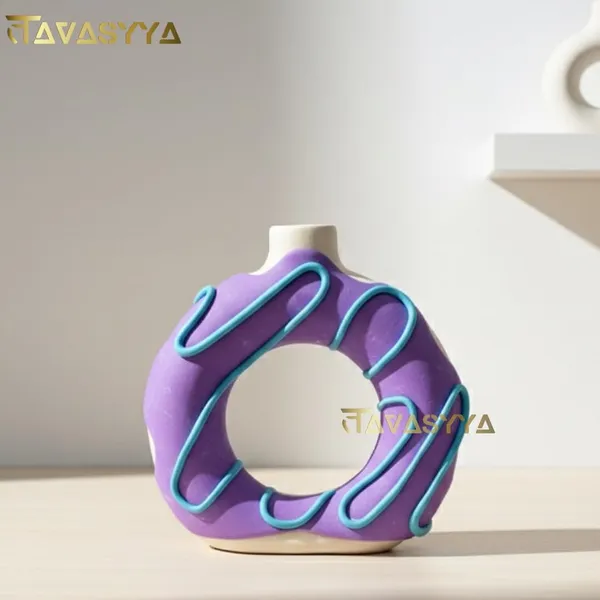 Purple_Pastel_Aesthetic_Colors_Finish_Ceramic_Donut_Vase_6_Inch_Round_Flower_Vase_For_Pampas_Grass_Dried_Flowers_Home_And_Office_Decor