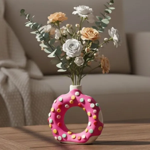 Pastel_Pink_Pink_Ceramic_Donut_Vase_6_Inch_Round_Flower_Vase_For_Pampas_Grass_Dried_Flowers_Home_And_Office_Decor