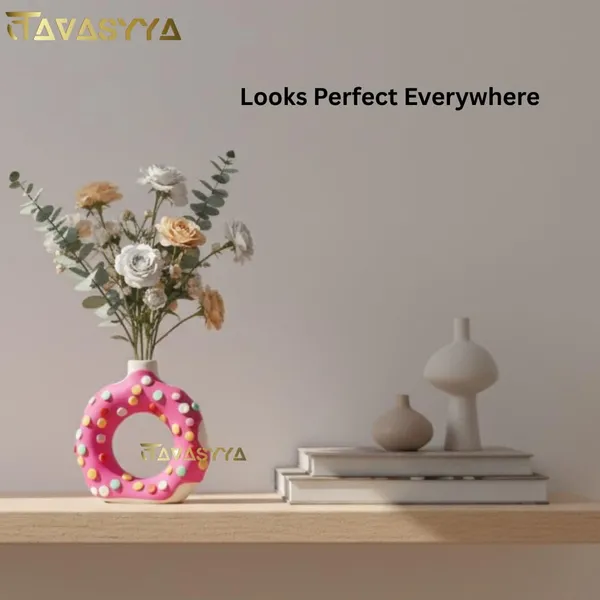 Pastel_Pink_Pink_Ceramic_Donut_Vase_6_Inch_Round_Flower_Vase_For_Pampas_Grass_Dried_Flowers_Home_And_Office_Decor