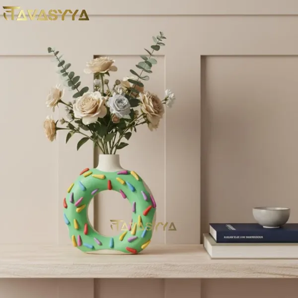 Mint_Green_Pastel_Aesthetic_Colors_Finish_Ceramic_Donut_Vase_6_Inch_Round_Flower_Vase_For_Pampas_Grass_Dried_Flowers_Home_And_Office_Decor