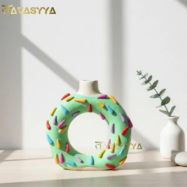 Mint_Green_Pastel_Aesthetic_Colors_Finish_Ceramic_Donut_Vase_6_Inch_Round_Flower_Vase_For_Pampas_Grass_Dried_Flowers_Home_And_Office_Decor