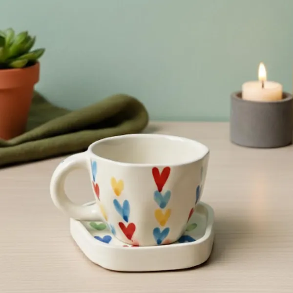 Beige_&_Multi-Color_Hearts_Multicolor_Heart_Ceramic_Cup_And_Saucer_Set_Hand_Painted_Ceramic_250_Ml_Microwave_&_Dishwasher_Safe