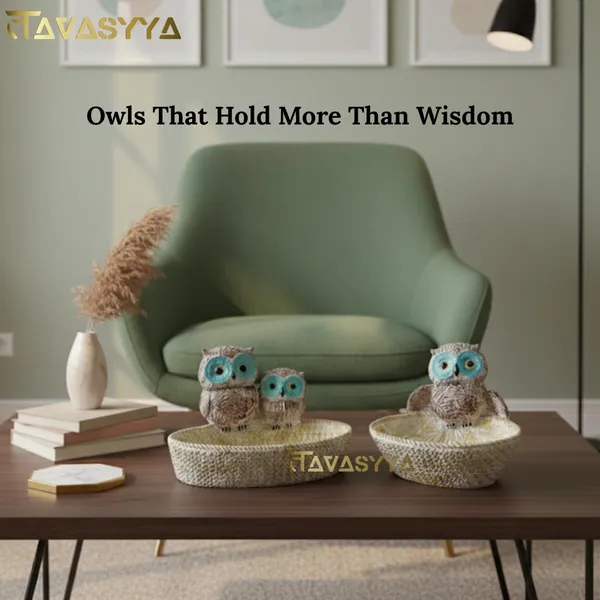 Set_of_2_Light_Brown_With_Turquoise_Blue_Owl_Basket_For_Home_And_Office_Decor