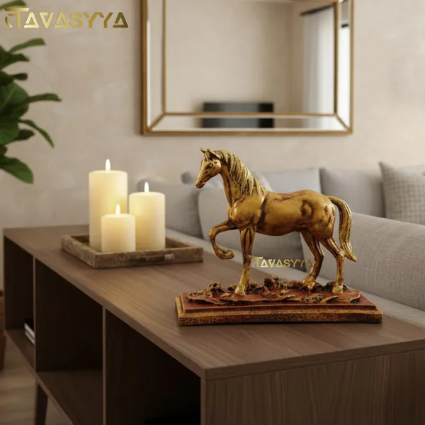 Metallic_Gold_And_Rustic_Red_Horse_Showpiece_For_Home_&_Office_Decor