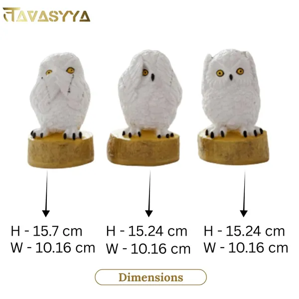 Frosted_White_With_Mustard_Gold_Owl_Statue_Trio_Set_For_Home_&_Office_Decor