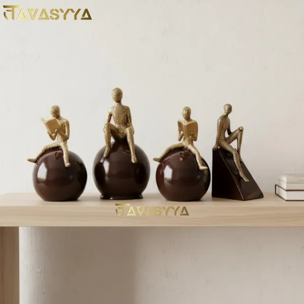 Set_Of_4_Antique_Brass_With_Glossy_Brown_Golden_Boy_Statue_Sitting_On_Ball_Artistic_Human_Figurine_Showpieces_Antique_Brass_Finish_With_Glossy_Home_&_Office_Decor