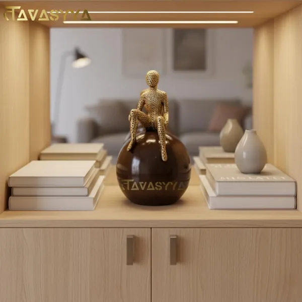 Set_Of_4_Antique_Brass_With_Glossy_Brown_Golden_Boy_Statue_Sitting_On_Ball_Artistic_Human_Figurine_Showpieces_Antique_Brass_Finish_With_Glossy_Home_&_Office_Decor