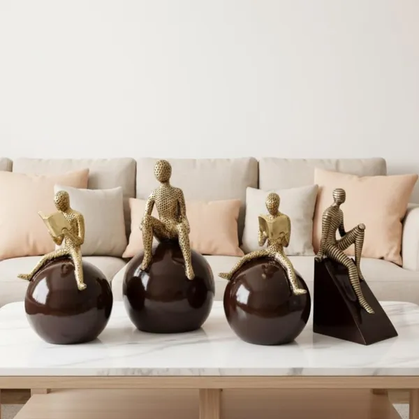 Set_Of_4_Antique_Brass_With_Glossy_Brown_Golden_Boy_Statue_Sitting_On_Ball_Artistic_Human_Figurine_Showpieces_Antique_Brass_Finish_With_Glossy_Home_&_Office_Decor